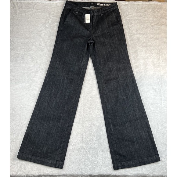 NWT NY&C NEW YORK & COMPANY Jeans Womens Sz 8 Tall Wide Leg Flare Trouser Boho - Picture 1 of 9